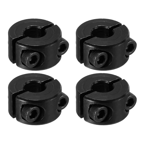 PATIKIL Bore 6mm Double Split Shaft Collar 16mm OD 9mm Thickness, 4 Pack 45#Carbon Steel Locking Collar Clamp Style with Set Screw for Machine Tools Industry, Black