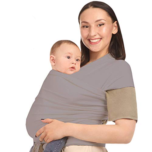 Baby Wrap Carrier Holder - Grey - Toddler, Newborn, Infant, Child - Front