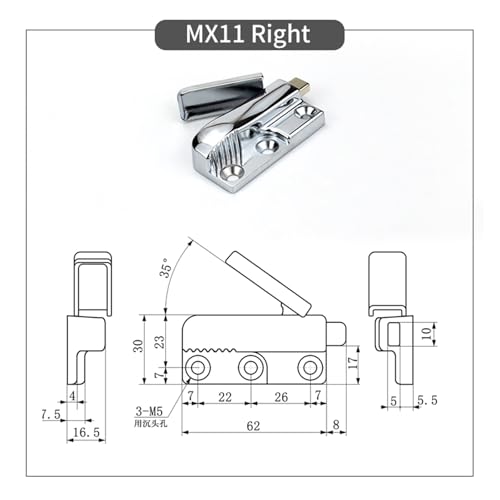 Loquet à ressort télescopique robuste pour quincaillerie de machine - 3