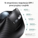 UGREEN Bezprzewodowa mysz z trackballem, ergonomiczna mysz Bluetooth z akumulatorem i sterowaniem palcami, ultraszybkim przewijaniem, 2,4 GHz i podwójnym Bluetooth