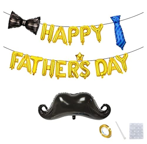 Happy Father's Day Aluminum Foil Balloon Set 16 Inches Letter Balloon Decoration for Father's Day Party (Gold)