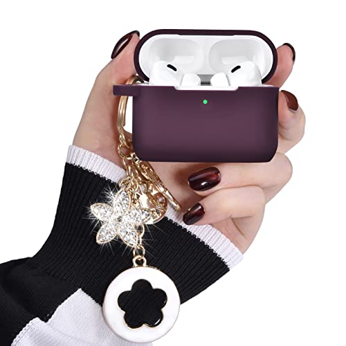 Image of Case for Airpods Pro 1st 2nd Generation - VISOOM Airpods Pro 1 /2 Cases Cover Women Silicone iPod Pro 2 Earbuds Wireless Charging Case Girl Bling Keychain for Apple Airpod Gen Pro 2