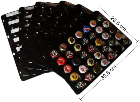 WOODEN WORLD, 5 fogli per capsule o tappi corona, 35 posti ciascuno