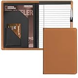 Gorbado Junior Padfolio Folder - A5 Portfolio Binder Case with 5 x 8 Writing Pad and Interior Storage Pocket Executive Business Organizer for Men Women, Brown