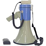 otoye ハンドメガホン 50W大音量 拡声器 マイク付き 録音再生機能搭載 サイレンアラーム内蔵 USB充電式 防水設計 運動会/イベント/防災/屋外販売用 ショルダーストラップ付属 携帯スピーカー (A)