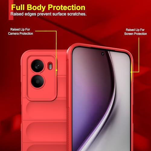 Image of Zapcase Back Case Cover for Poco M7 Plus 5G | Compatible for Poco M7 Plus 5G Back Cover | Liquid Silicon Magic Case with Camera Protection | Red