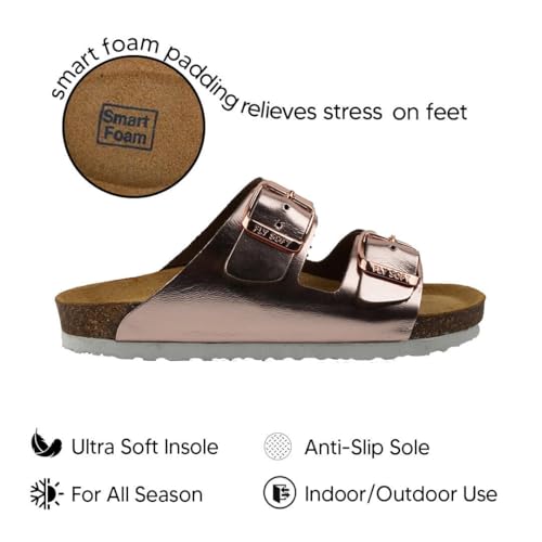 Image of Kids' 100% Genuine Leather Sandals - Comfortable Smart Foam Footbed, Adjustable Straps, Durable Non-Slip Sole and Stylish