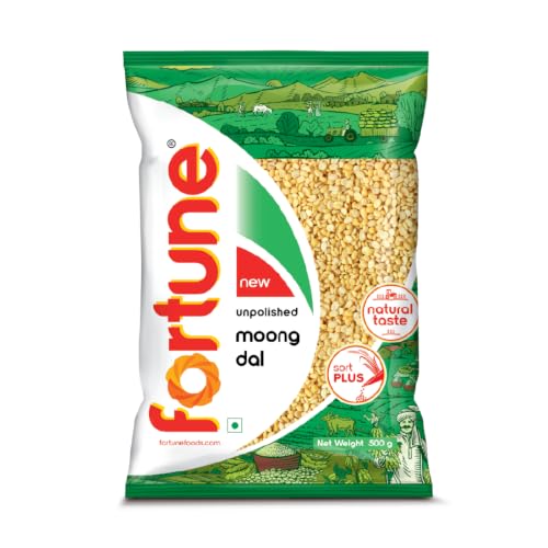 Image of FORTUNE Moong Dal, 500 Gm, Unpolished And Sortex Cleaned