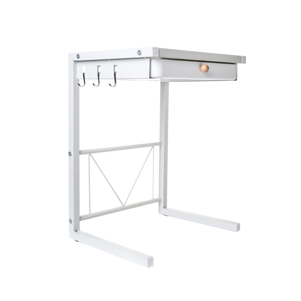 Hershii Friggitrice ad Aria Mensole Cucina Organizzatore Ripiani Scaffale da Cucina per la Dispensa e l'armadio (47x28x36cm with drawer, White)