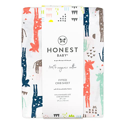 Image of HonestBaby Unisex-Baby Classics Fitted Crib Sheets Set Standard Mattress, 100% Organic Cotton Baby Boys, Girls, Neutral, 1 Pack - Jumbo Twinkle Star Navy, One Size