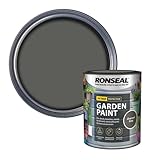 AOC24 Garden Fence Paint 750ml – Multi-Surface Exterior Paint for Wood, Brick, Metal, Stone & Terracotta – Waterproof, Resists Fading, Matt Finish for Sheds, Fences, Garden Furniture Charcoal Grey