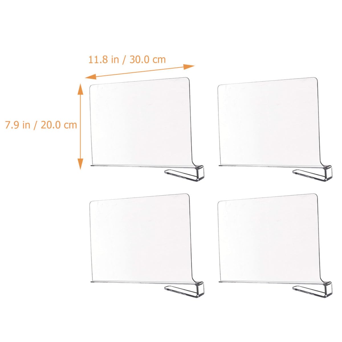 TOYANDONA Separadores de Estantes Transparentes para Armario, Divisor de Ropa y Bolsos, 4 Piezas de PS Esquinas Redondeadas para Maximizar Espacio en Estantes de Closet y Despensa