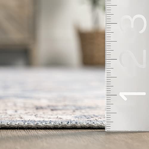 Nuloom Shae Faded Persian Bordered Machine Washable Area Rug, 5' X 8', Blue #TOP6