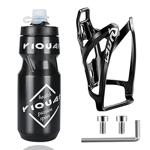 OSIGEI - Soporte para Botella de Agua para Bicicleta y Botella de Agua para Bicicleta de 24 oz, Soporte Ligero para Botella de Bicicleta con Tornillos, Botella Deportiva de Primera Calidad