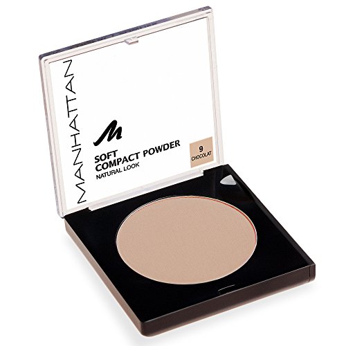 Manhattan Soft Compact Powder, Helles Kompakt Puder mit Puderquaste für einen matten, ebenmäßigen Teint, Farbe Chocolat 9, 1 x 9g – Bild 3