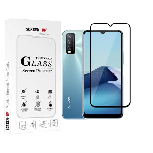 Image of ScreenUp Tempered Glass For Vivo Y20G - Ultra Clear, 9H Scratch Resistant, Full Coverage, Easy Install Screen Protector