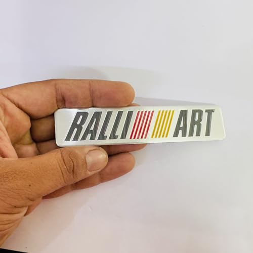 Image of Emblems for Car & Bike Metal Lo.go and Grill Me.tal Lo.go, Auto Accessories for Car Emblem 3D Badge Auto Racing Sport Sticker Grand Tourer Decal. (Silver PE Black RALLIART Sticker)