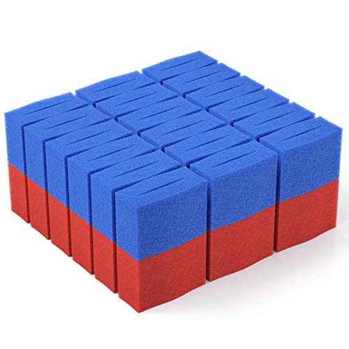 36 x vervangingsfilterspons geschikt voor Oase BioTec 36 + Screenmatic | Set 18 x blauw 18 x rood – Koi vijver reservesponzen | Reserveonderdelen doorstroomfilter, waterverklarer