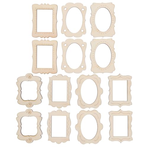 Gatuida Accessori Fai da Te in Legno per Cornici Foto Vuote 40 Pezzi, Schegge di Cornice Cava per Decorazioni Artigianali e Creazioni Manuali, Materiali in Legno Resistenti per Hobby