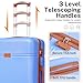 Krute Checked Luggage 24 inch Suitcases with Wheels TSA Approved PC+ABS Lightweight Hard Side Suitcase (LightBlue)