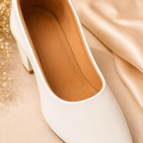 Image of Women's Block Heel Pumps | Comfortable Slip-On Office & Casual Heels | Stylish Women's Pumps