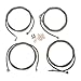 LA Choppers Stainless Braided Cable Kit for 15&Prime,-17&Prime, Ape Hangers W/ABS LA-8054KT-16
