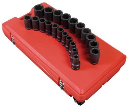 Image of SUNEX TOOLS 5693 1-Inch Drive SAE Deep Impact Socket Set, 21 piece