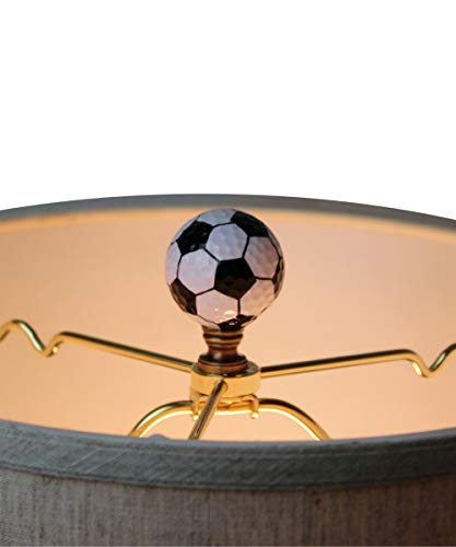 Image of Soccer Ball Lamp Finial, Black and White Pentagon Pattern, 2.25 inchh