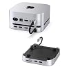 Stouchi Mac mini M4 Dock Stand with 8TB NVMe SATA SSD Enclosure, 2* USB A 10Gbps, 4K@60Hz HDMI, SD/TF Slot, 2* USB A Data Port, Audio 3.5mm, Easy Power Button & Stable Wi-Fi for Mac mini M4/Pro 2024