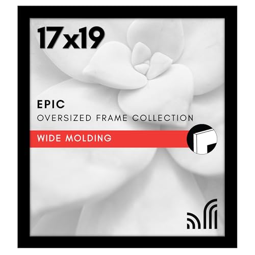 Americanflat 17x19 Picture Frame with Polished Plexiglass - Black Picture Frame - Wide Photo Frames Made of Engineered Wood for Vertical or Horizontal Wall Display - Epic Collection - Black