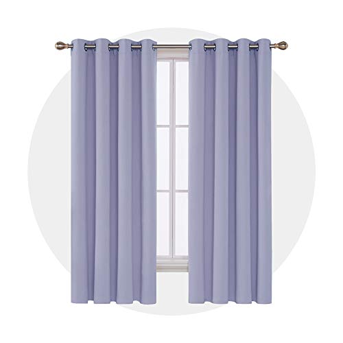 Image of Deconovo Blackout Curtain Room Darkening Panel for Bedroom or Living Room Grommet Thermal Insulated Lighting Reduce Drape 52 x 72 Inch Light Purple 1 Panel