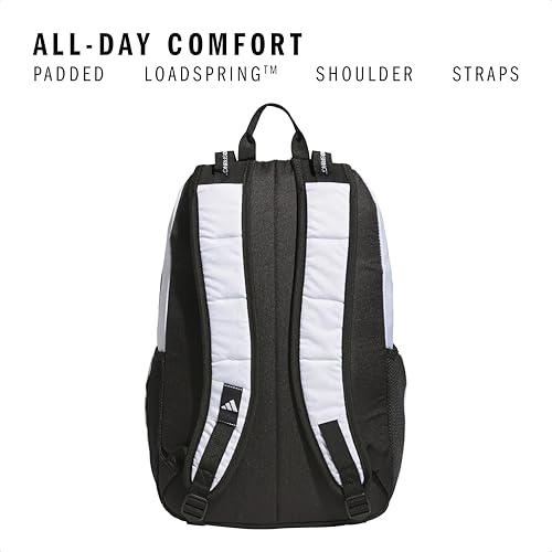 Image of adidas Excel 6 Backpack, Twill White /Black /7.5, One Size, Excel 6 School Backpack - Bookbag for Laptop Work Travel, 34l