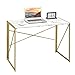 Bureau d'ordinateur pliable sans assemblage Simple Bureau d'écriture Bureau à la maison Bureau (100 x 50 x 72 cm, marbre blanc)