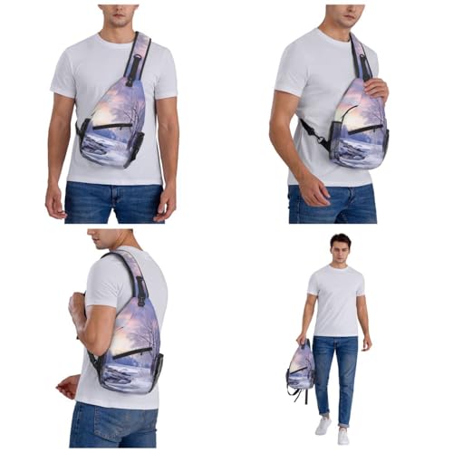 Bolso cruzado tipo sling para hombre y mujer negro miniatura 7