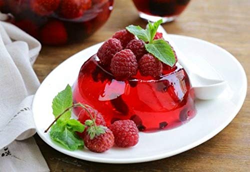 Simply Delish, Deser Jelly bez cukru – wegański, bezglutenowy i tłuszczowy, smak raspberry – opakowanie 24 sztuk, przyjazne dla keto słodycze