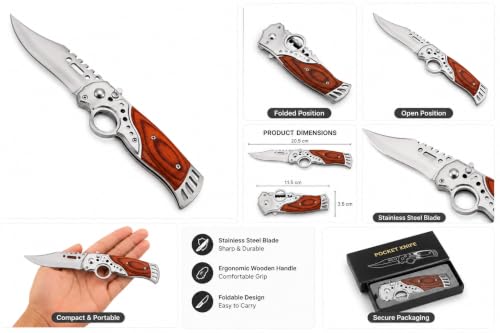 Image of Folding Utility with Stainless Steel Blade | Portable Pocket Cutter for Home, Outdoor & Everyday Use | Compact Foldable Design