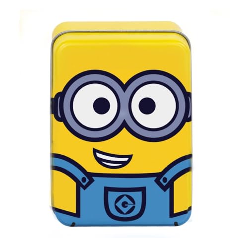 Paladone Minions Illustrated Playing Cards - Juego de cartas clásico con licencia oficial de Mi villano favorito en lata coleccionable, personajes icónicos con Kevin Stuart y Bob, regalo para los fans Paladone Minions Illustrated Playing Cards - Juego de cartas clásico con licencia oficial de Mi villano favorito en lata coleccionable, personajes icónicos con Kevin Stuart y Bob, regalo para los fans