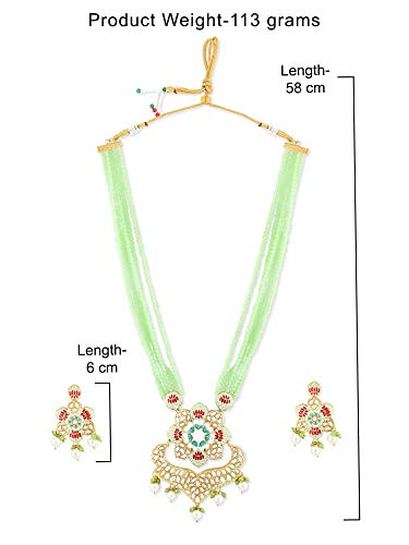 Multicolor Meenakari Multistrand Crystal Necklace & Earring Set