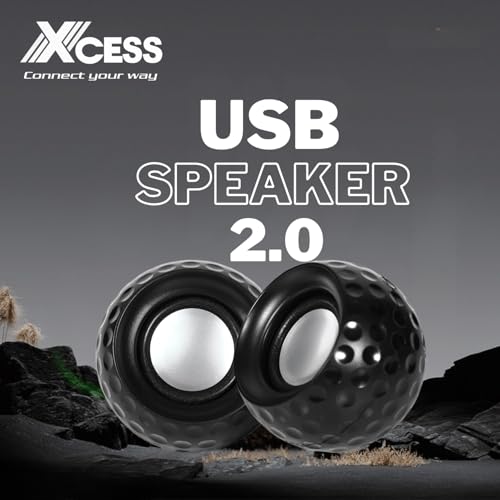 Image of XCESSUSB Speaker 2.0 | 3W x 2 Output | USB Powered | 3.5mm Audio Jack | Punchy Sound | in-Hand Volume Control | Uniform Design