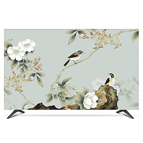 Genérico Funda TV Exterior,Funda para Televisor Cubierta de capucha decorativa para TV pantalla Paisaje Pájaros Árbol flores Montain Impermeable(A,28 inch)