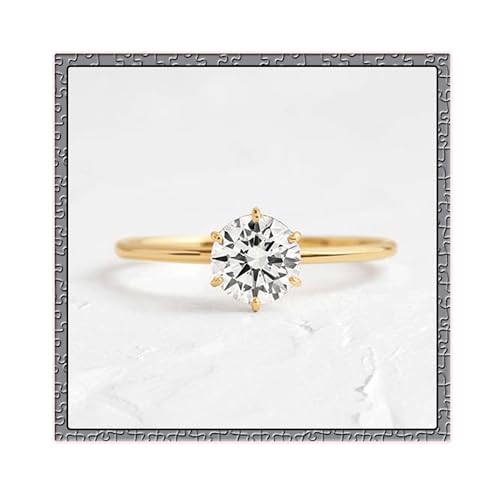 Engagement Rings 925 Sterling Silver Round Cut 1CT/2CT/3CT Solitaire Cubic Zirconia CZ Wedding Promise Rings for Her Wedding Bands for Women Size 5-9