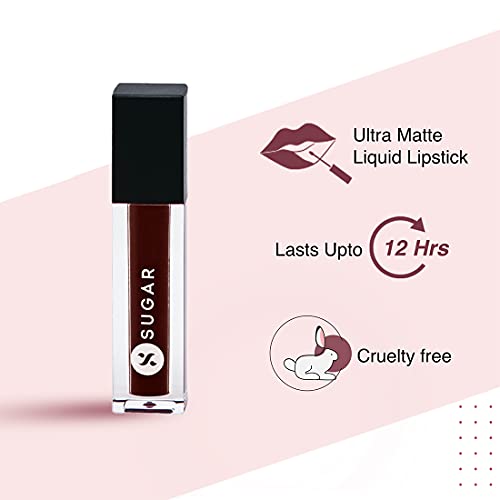 Image of SUGAR Cosmetics Smudge Me Not Liquid Lipsticks for Women | Transferproof & Waterproof | Lasts 12+ Hours | Matte Lipstick | 1.1ml - 42 Toast Roast