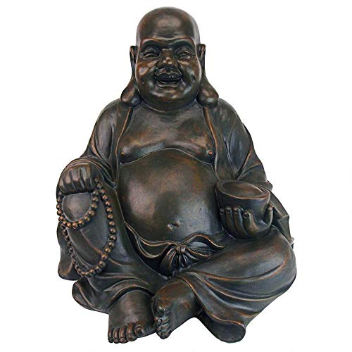Preisvergleich Produktbild Design Toscano Laughing Buddha Happy Hotei Statue, Grünspanfarben