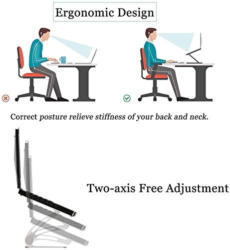 Soporte Ajustable para Laptop en ABS Gris miniatura 3