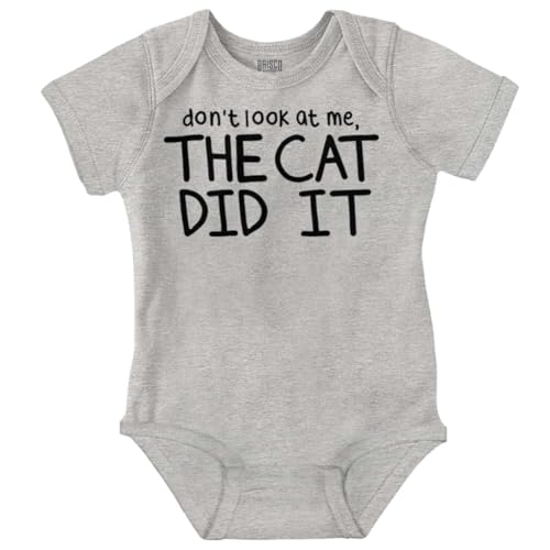 Image of Brisco Brands Dont Look At Me The Cat Did It Baby Romper Boys or Girls