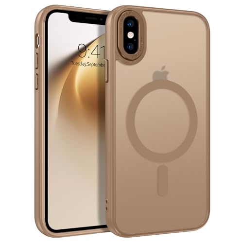 Coque iPhone X Magsafe titane désert pour charger sans fil au bureau