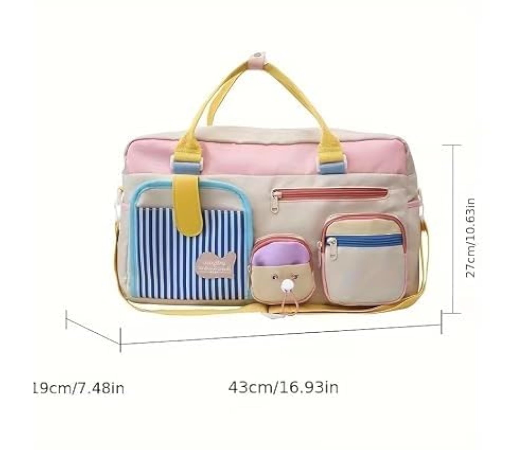 Multicolor Pastel Canvas Travel Duffle Bag