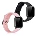 Produktbild kwmobile 2X Sportarmband kompatibel mit Huami Amazfit GTS/GTS 2 / GTS 2e / GTS 3 - Armband TPU Silikon Set Fitnesstracker Schwarz Rosa
