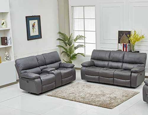 Betsy Furniture Microfiber Power Reclining Couch Sofa Set Living Room Set, 8007 (Grey, Power Sofa+Loveseat) Betsy Furniture Microfiber Power Reclining Couch Sofa Set Living Room Set, 8007 (Grey, Power Sofa+Loveseat)