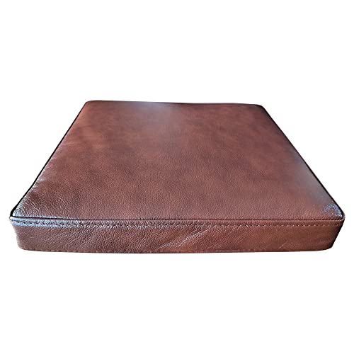 Quattro Meble Antic Braun Echtleder Sitzkissen Lederkissen Sitzpolster fur Sessel Stuhle Echt Leder Kissen Sitzauflage Auflage Modell 1 EL (40 x 40 cm)
